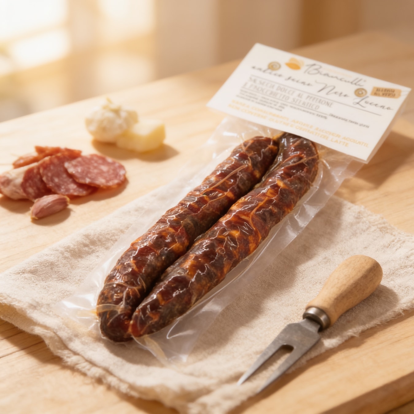 Salsiccia dolce al peperone di Suino Nero Lucano 180g 3