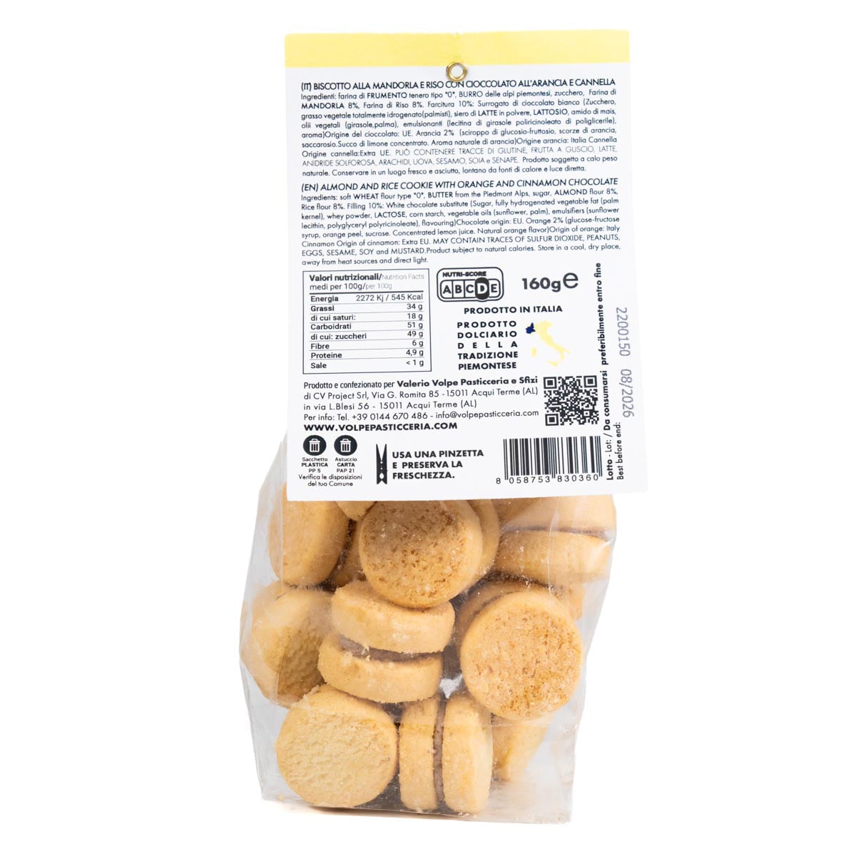 Baci di Dama Arancia e Cannella 160g 5