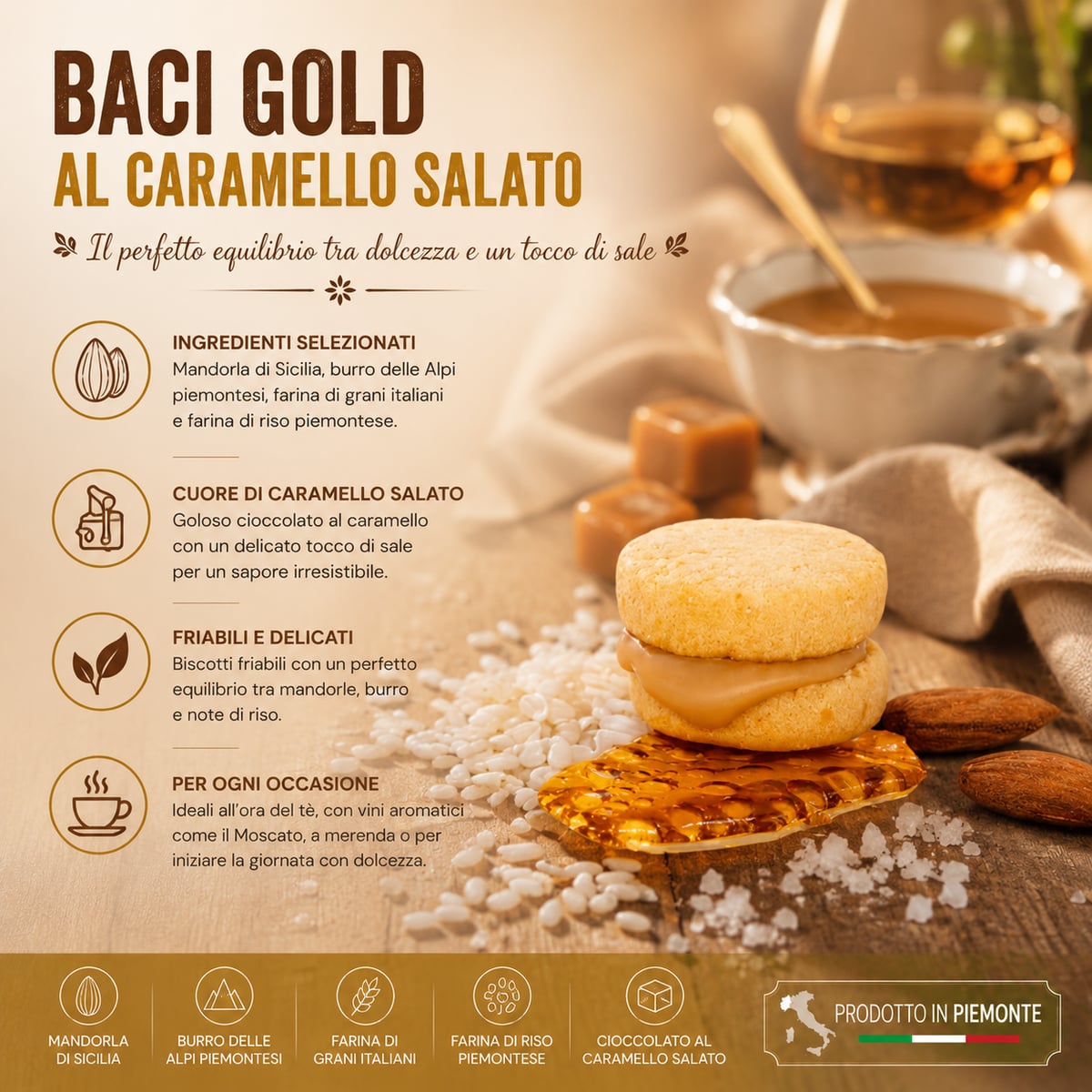 Baci di Dama Gold 160g con cioccolato al caramello salato 2