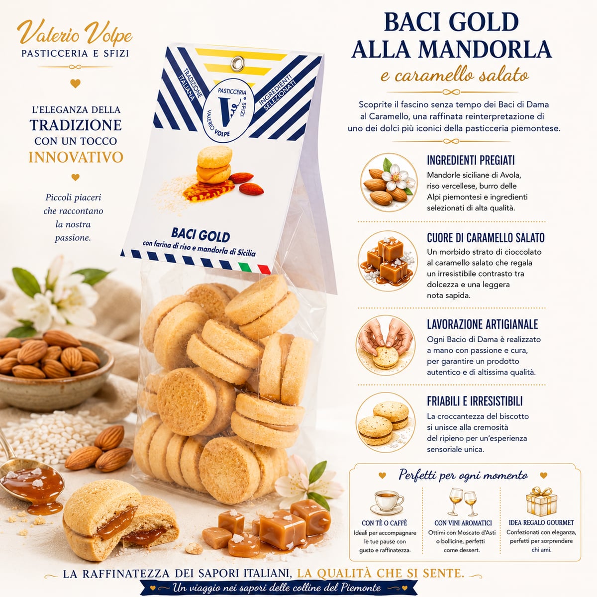 Baci di Dama Gold 160g con cioccolato al caramello salato 3