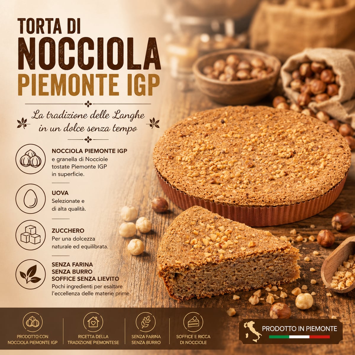 Piedmont Hazelnut Cake 350g 2
