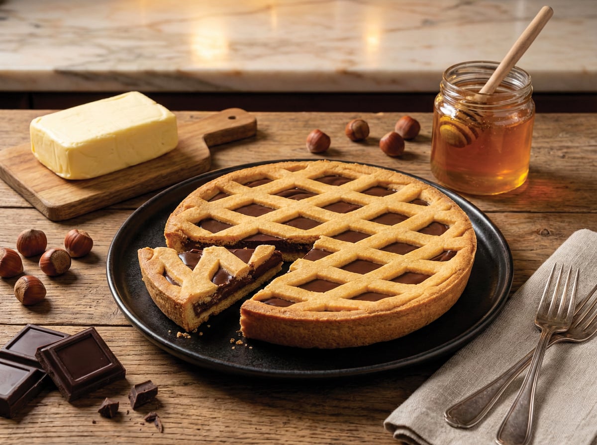 Crostata al Gianduja 250g con miele e burro del piemonte 4