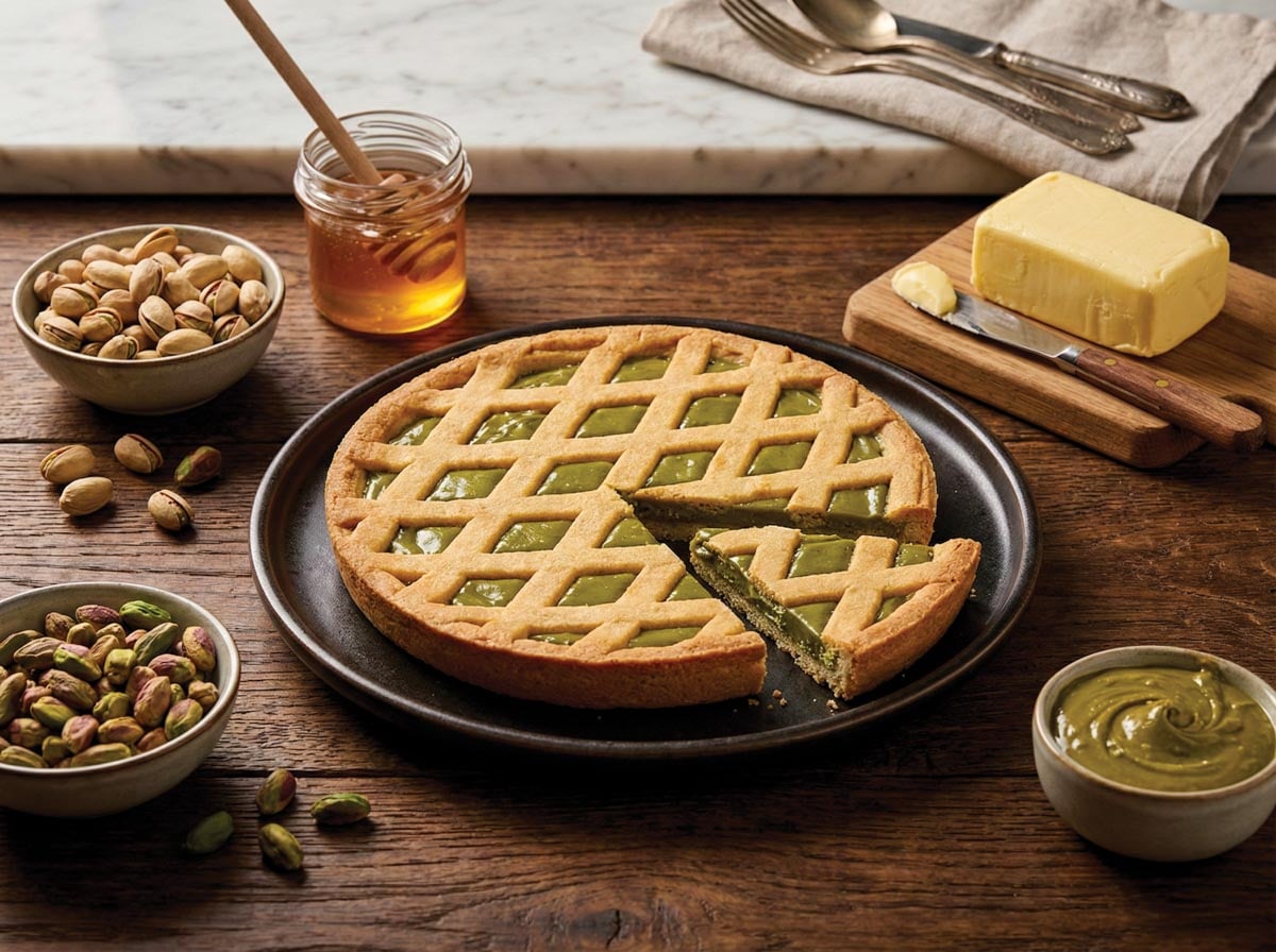 Crostata al Pistacchio 250g con miele e burro del piemonte 4