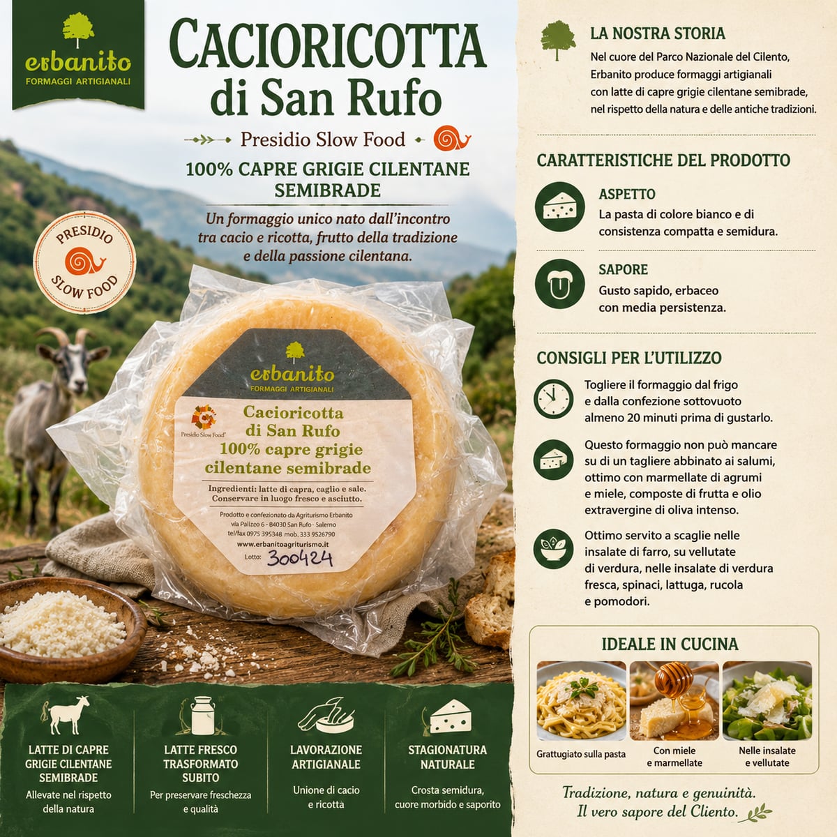 Cacioricotta di San Rufo 250g 3
