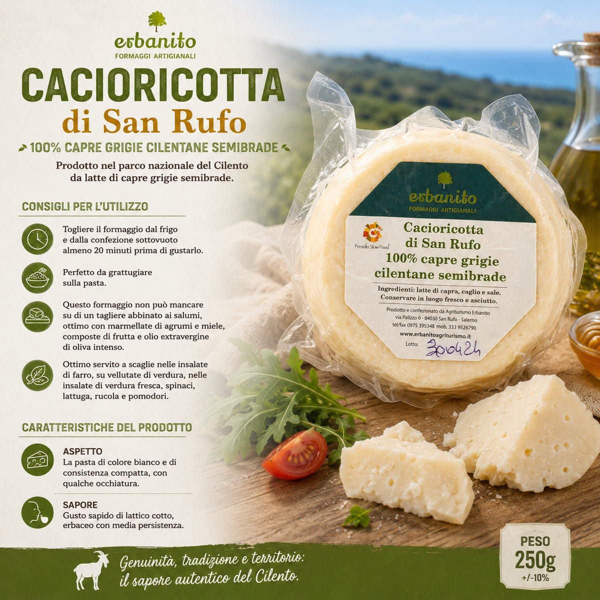 Cacioricotta di San Rufo 250g 2