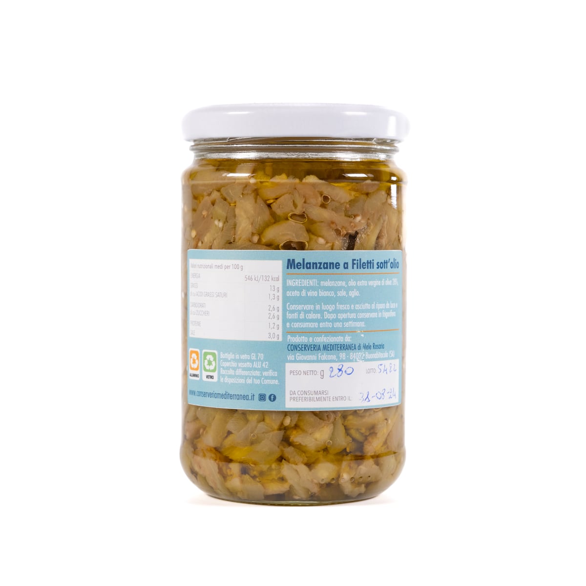 Melanzane a filetti in olio extra vergine di oliva 260g 5