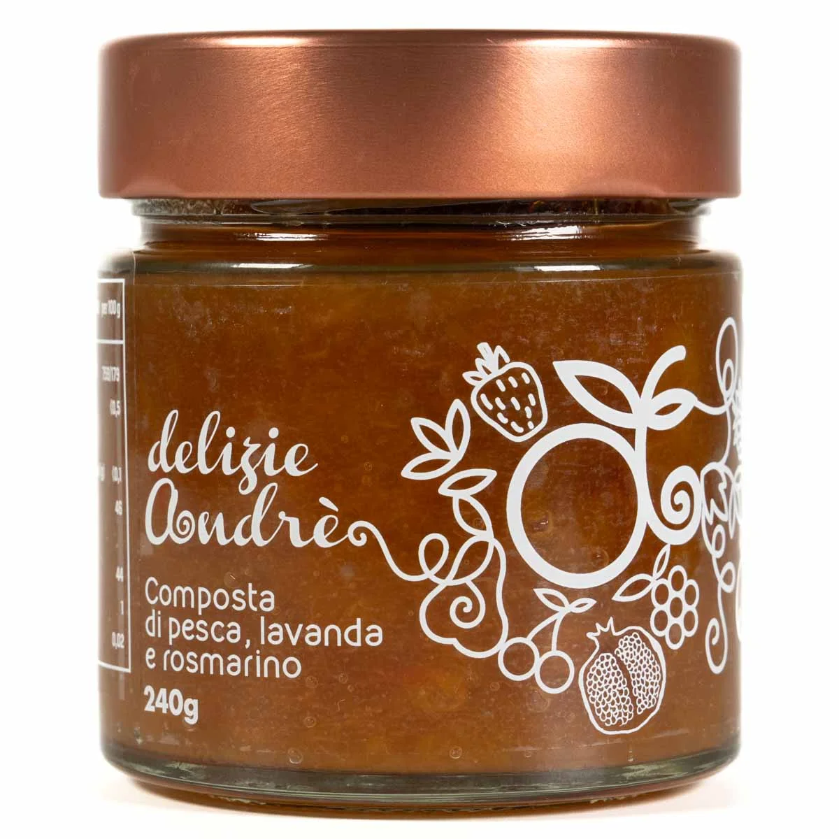 Composta di pesca lavanda e rosmarino 240g