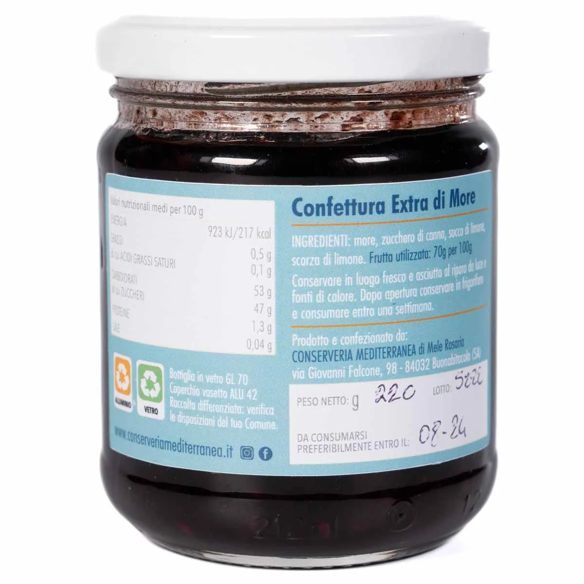 Cilento Blackberry Jam 220g 3