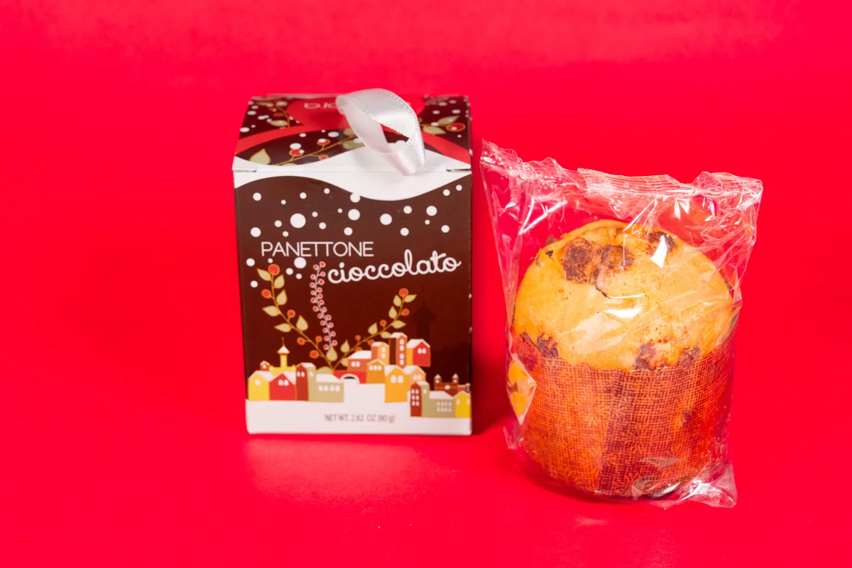 Mini Panettone Cioccolato 80g - Scatolina villaggio d'inverno