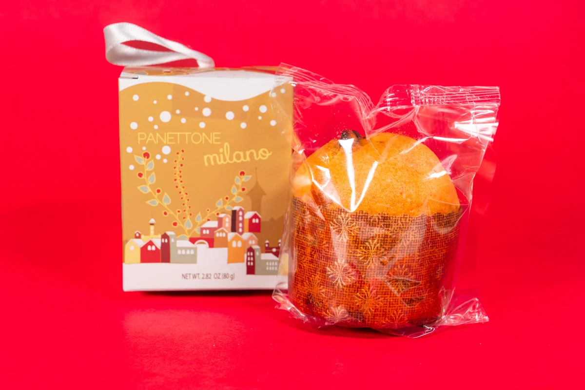 Mini Panettone Milano 80g - Scatolina villaggio d'inverno
