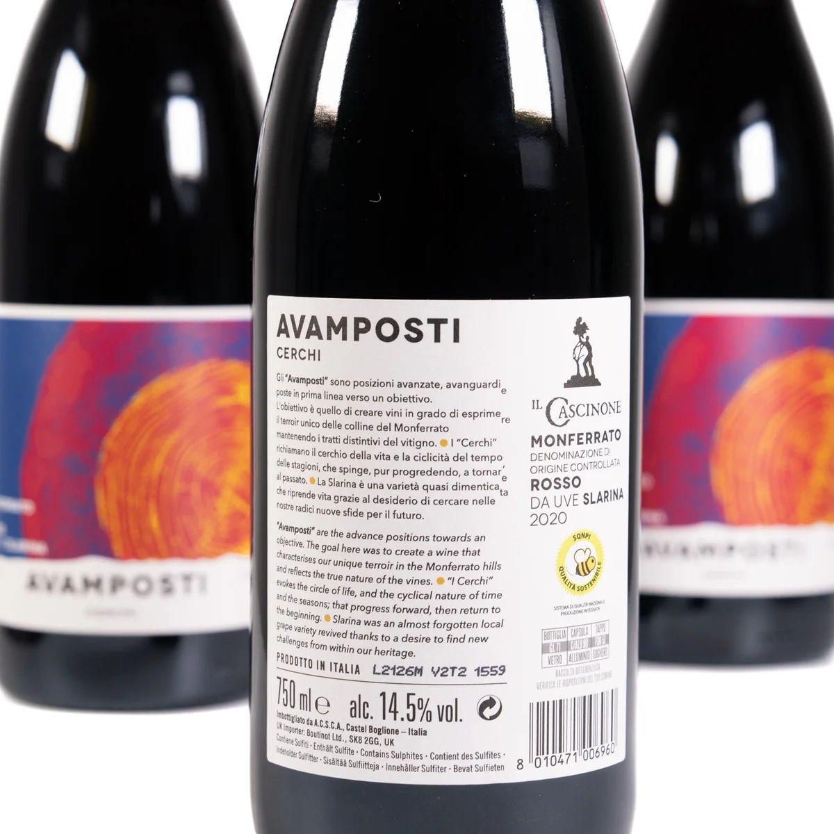 Avamposti Cerchi, Monferrato DOC Red from Slarina 2020, Il Cascinone 2