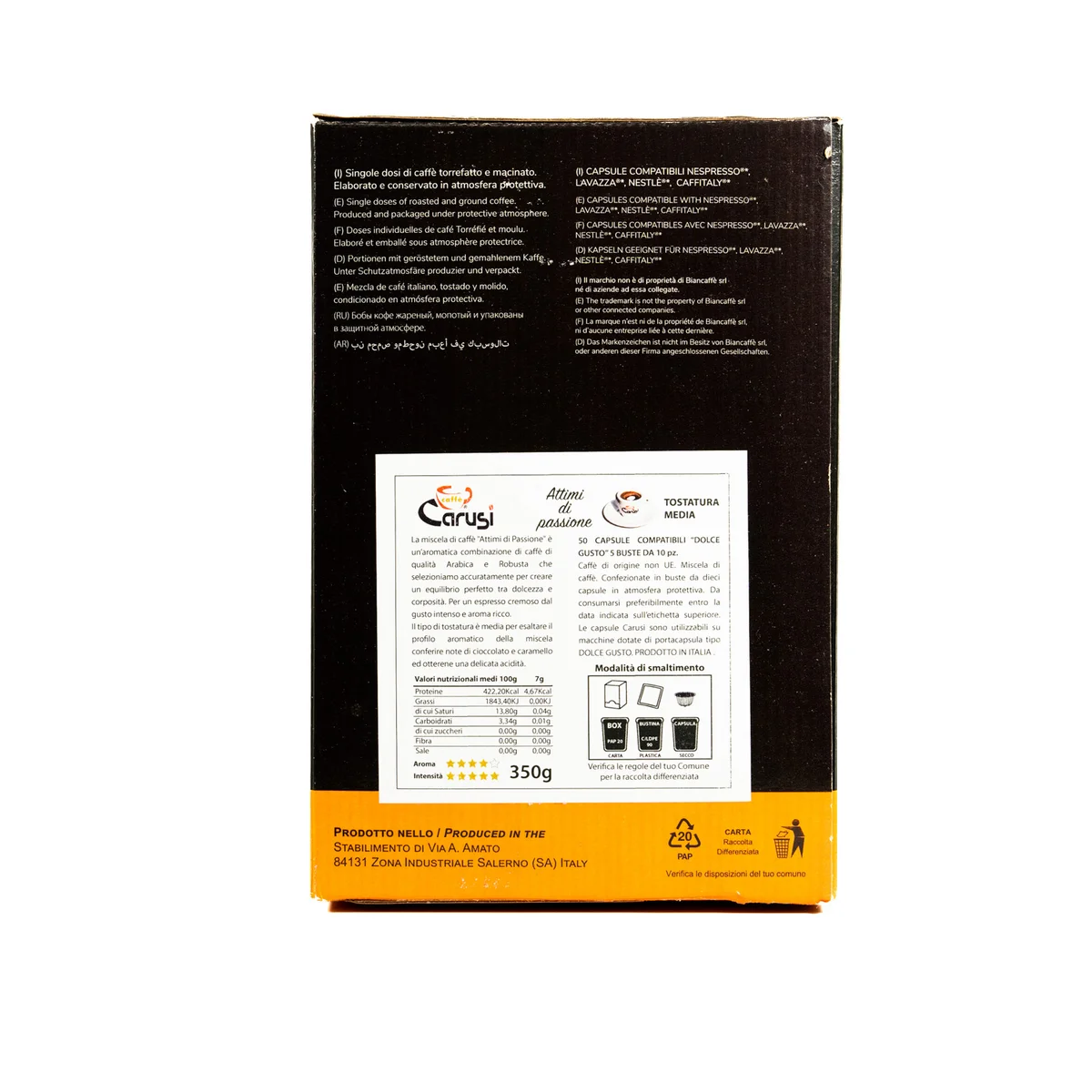 Carusi Coffee Blend Attimi di Passione 100 Nespresso Compatible Capsules 3