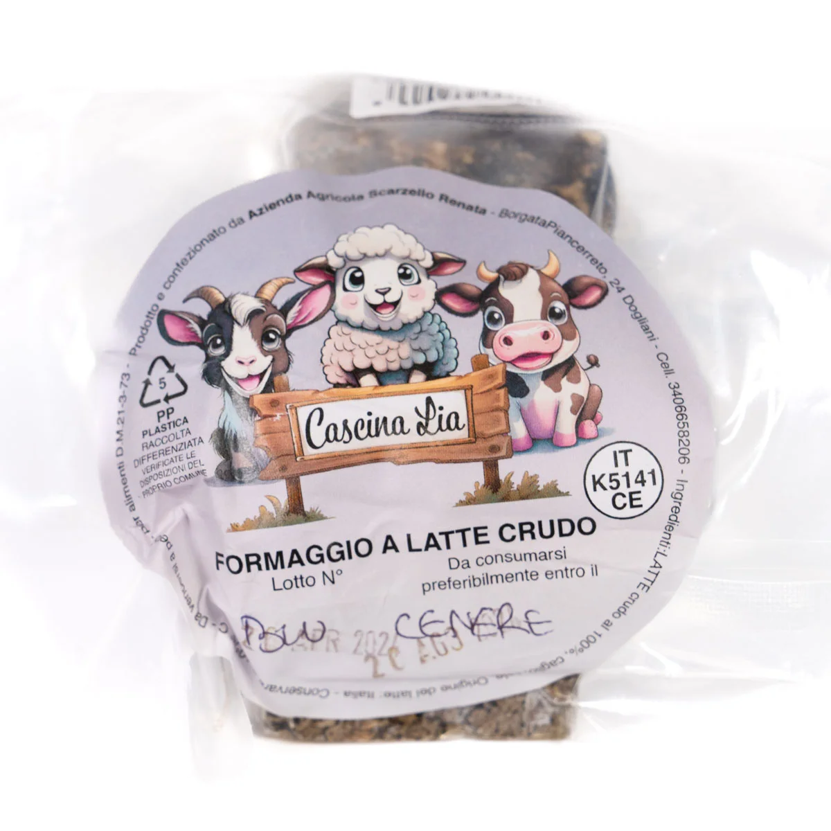 Blu cenere a latte crudo di mucca