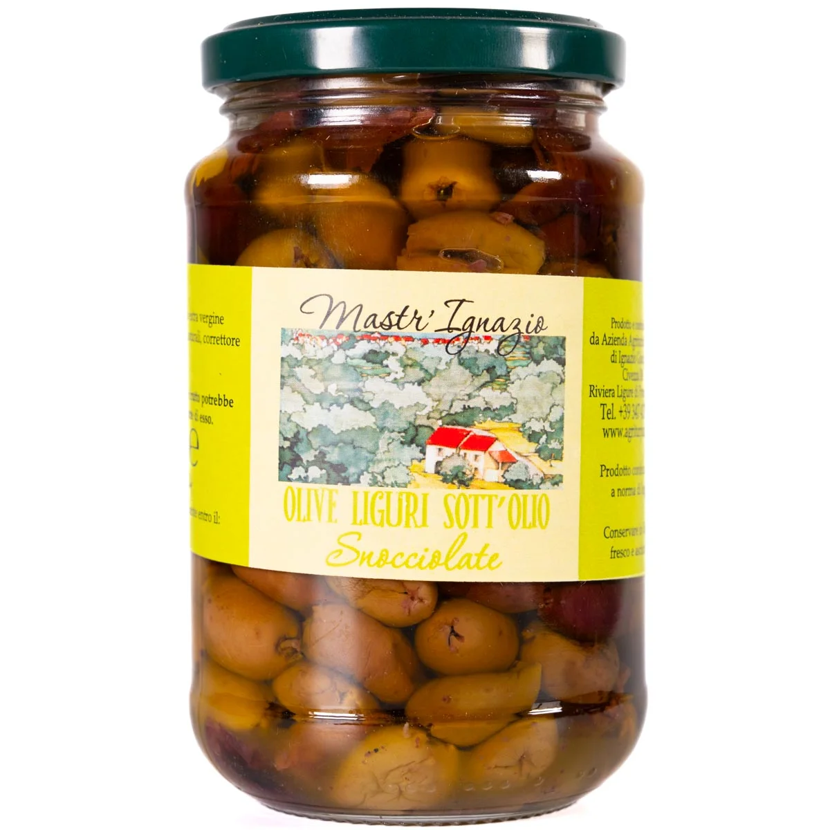 Olive taggiasche denocciolate in olio extravergine di oliva 300g