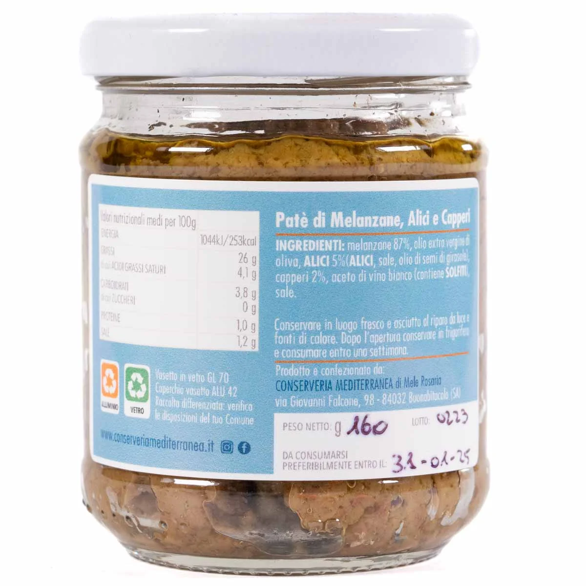 Aubergine, Anchovy and Caper Pâté 160g 2