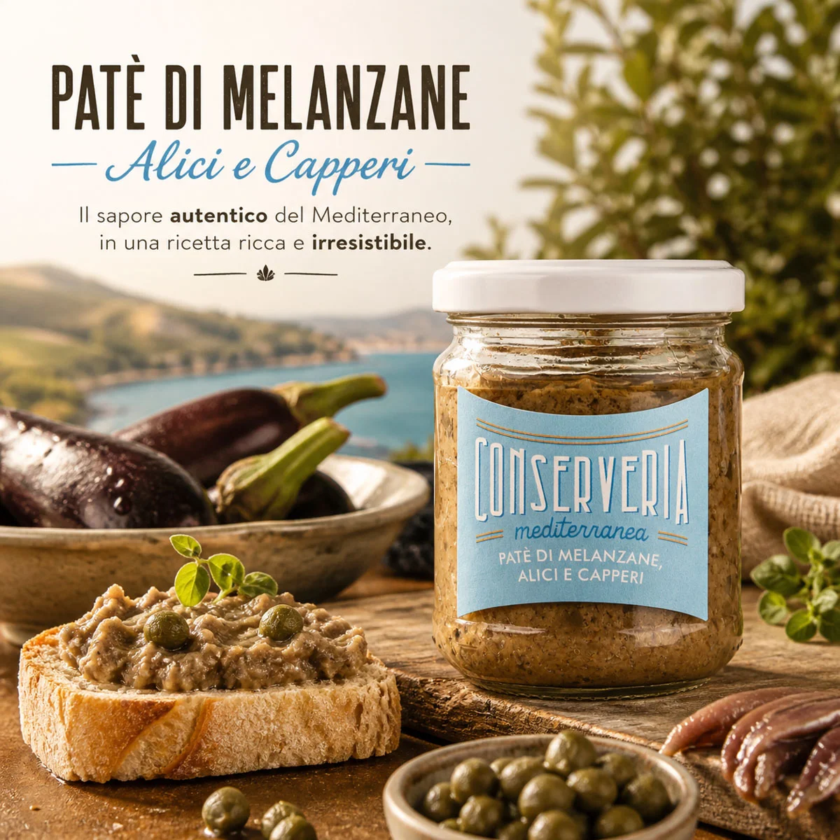 Aubergine, Anchovy and Caper Pâté 160g 4