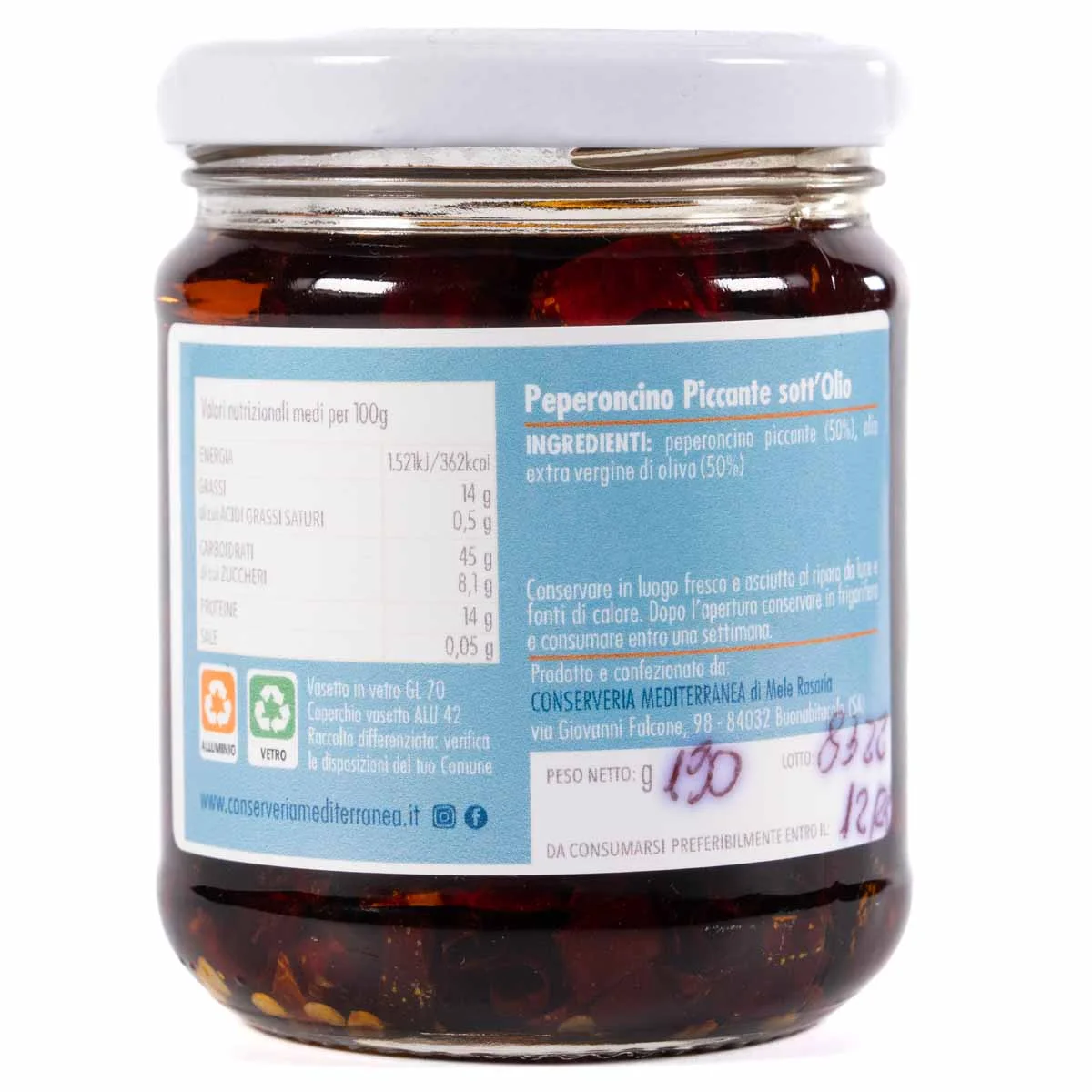 Hot Chilli Pepper in Extra Virgin Olive Oil 190g 2