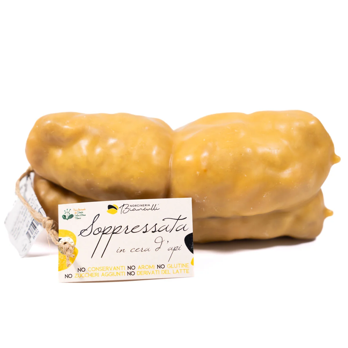 Soppressata in Beeswax 350g from Vallo di Diano | Norcineria Bianculli 2