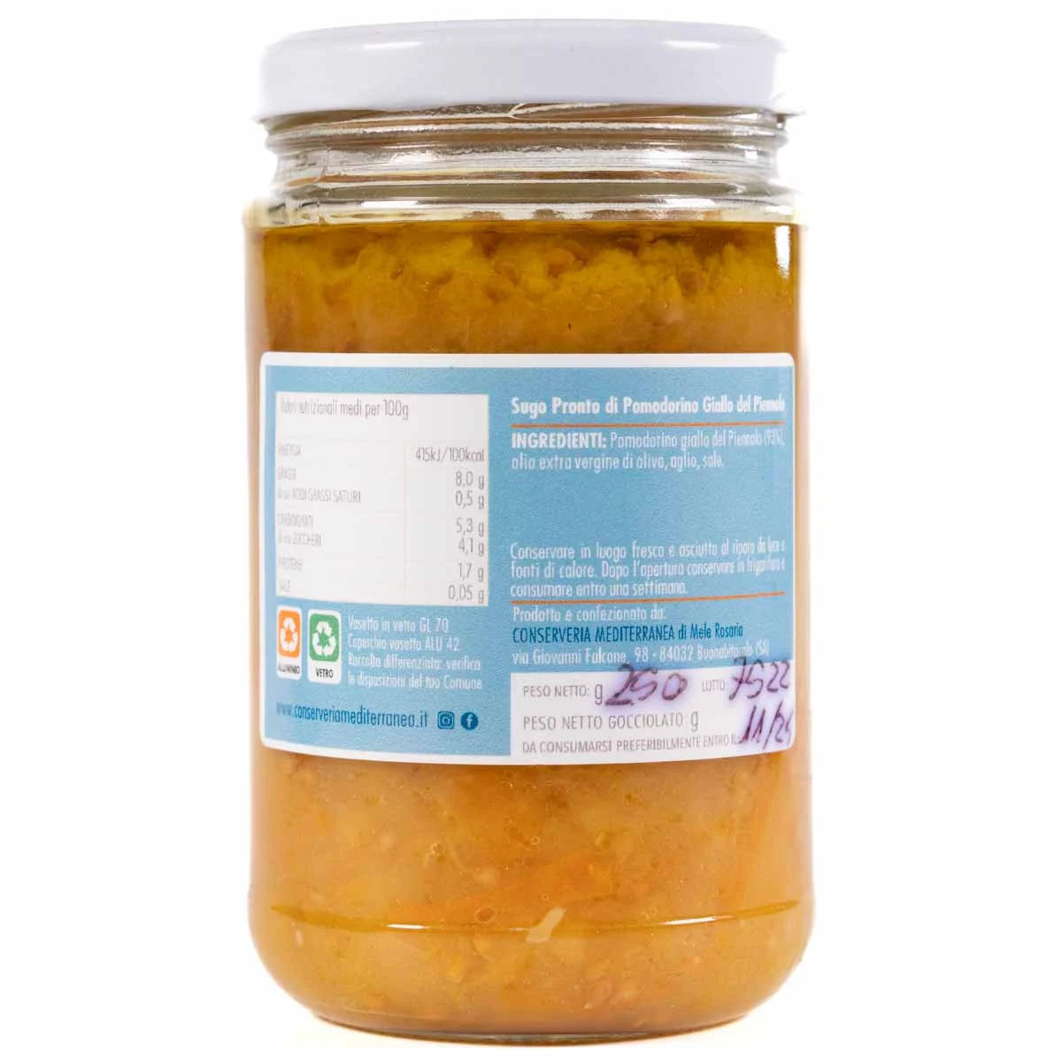 Sugo pronto di pomodorino giallo del Piennolo 250g