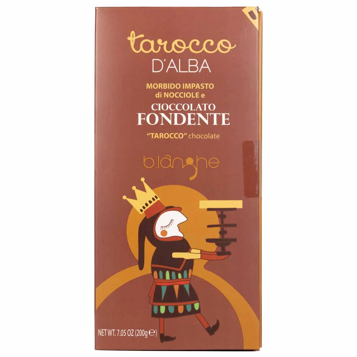 "Tarocco" di nocciole e cioccolato fondente - barretta 200g