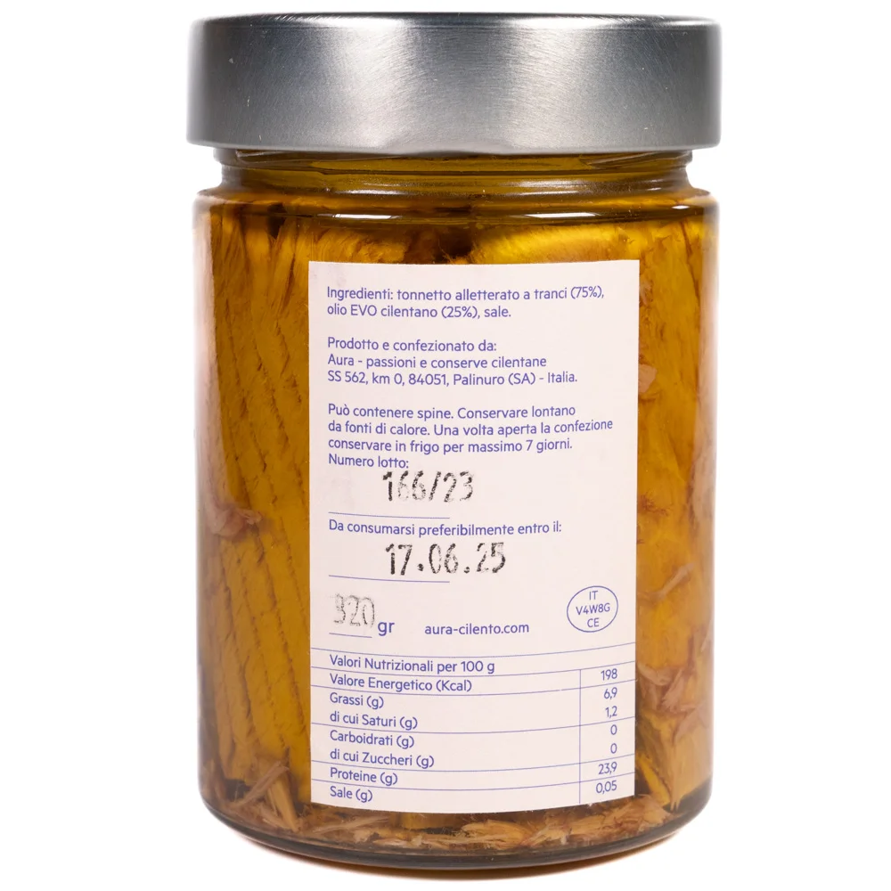 Atlantic Bonito Tuna 320g in Cilento EVO Oil - Aura 3